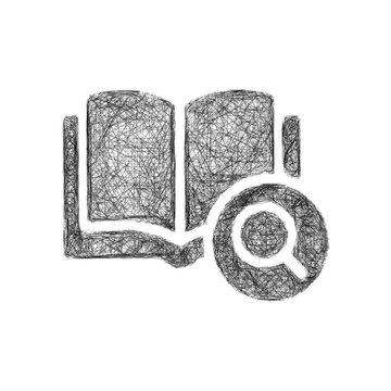 Sketch monochrome knowledge base icon design