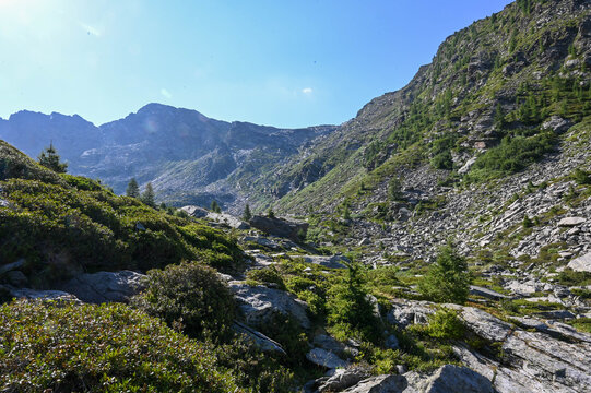 Alpine Landscape with Rocky Terrain and Mountain Cirque