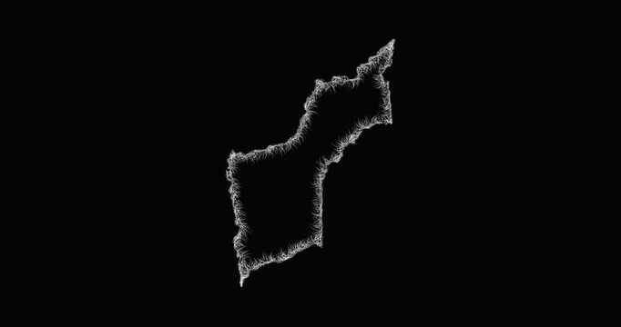 Sketch Yuba outline map animation - smooth progressive reveal