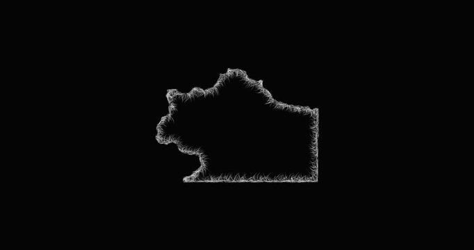 Sketch Clear Creek outline map animation - smooth progressive reveal