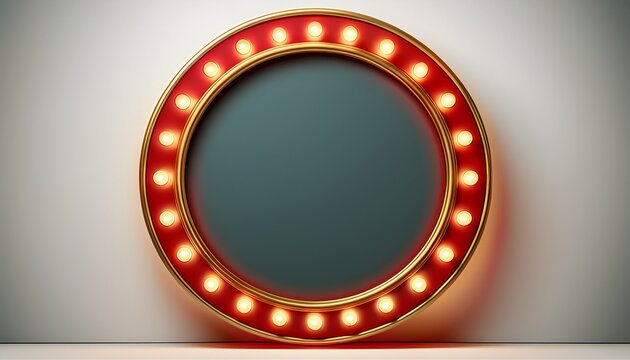 retro round marquee sign frame backgrounisolated on white background for logo display and vintage advertising