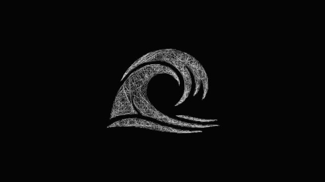 Sketch barrel wave icon animation - smooth progressive reveal
