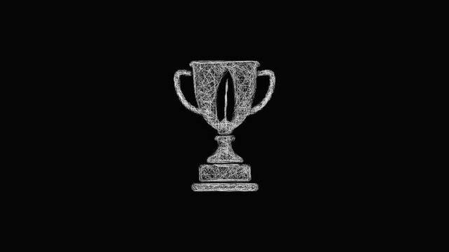 Sketch surf trophy icon animation - smooth progressive reveal