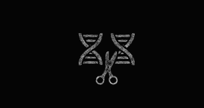 Sketch molecular scissors icon animation - smooth progressive reveal