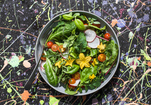 Salad. mixed fresh salad leaves