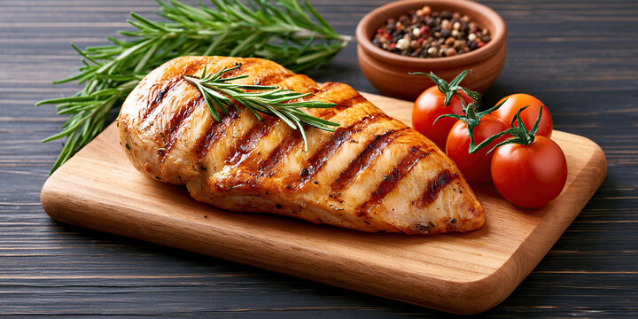BBQ juicy chicken steak on the table