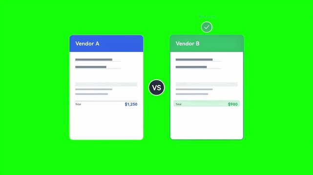 Comparing Vendor Quotes Best Deal Concept Animation