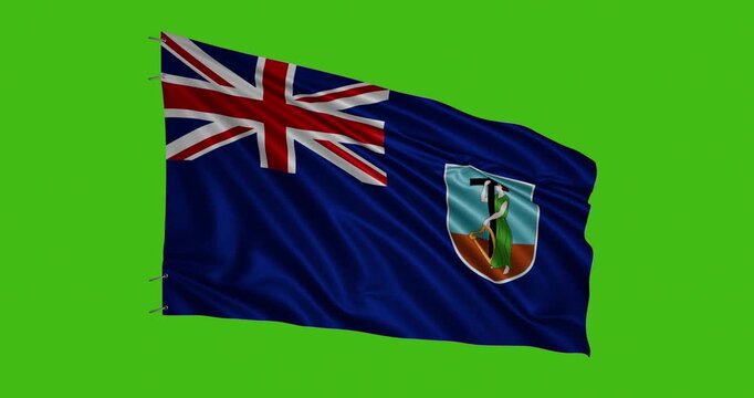 Flag of the British Virgin Islands waving in the wind against a green background