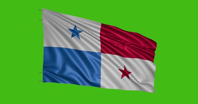 Panama flag waving during a sunny day in the central region of Panama