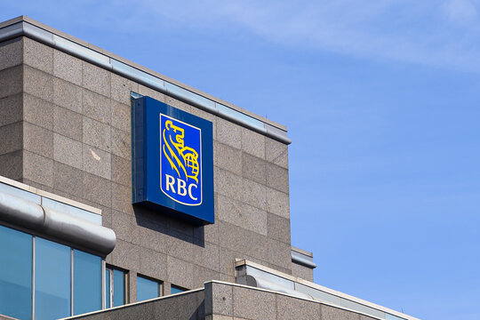 RBC logo is displayed on the building in Toronto.