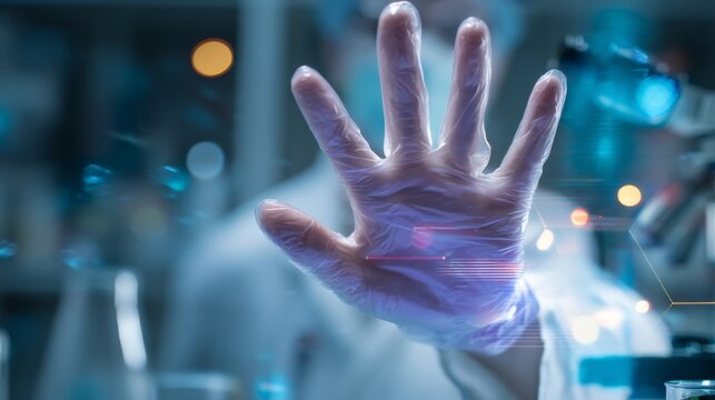 Hand stopping biohacking experiments for safety in laboratory setting