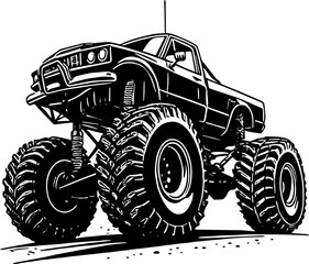 Vector illustration of a monster truck on whaite background © Friz