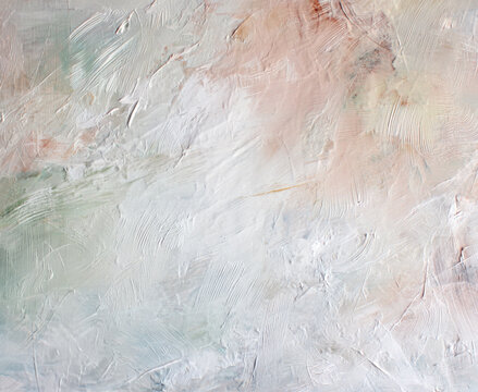 Delicate Abstract Painting with Pastel Textures and Brush Strokes