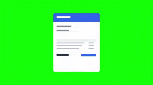 Digital Invoice Document Pop-Up Animation