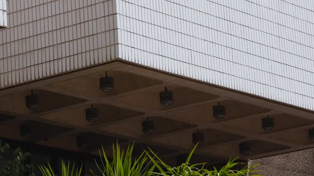 Barbican Estate Development, Post-War Britain, 20th Century British Brutalist Ribbed Slab, White Marble Tiles, City Of London, England, UK