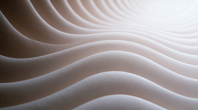 Abstract Wavy Textured Cream Curve Pattern Background with Light