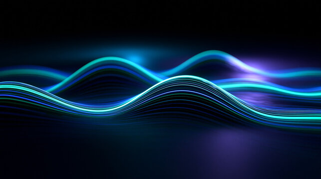 Abstract Blue Sound Wave Futuristic Technology Background
