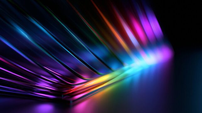 Colorful Glowing Fiber Optic Cables Abstract Technology Background