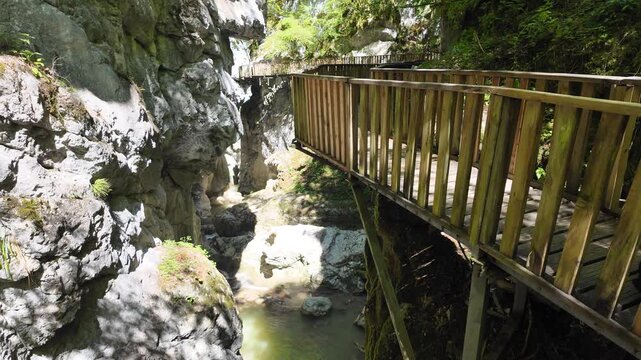 A view from Horma Canyon in Pinarbasi, Kastamonu, Turkey. This canyon can be easily traversed by tourists via a 3 km walking trail.