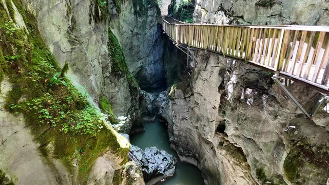 A view from Horma Canyon in Pinarbasi, Kastamonu, Turkey. This canyon can be easily traversed by tourists via a 3 km walking trail.