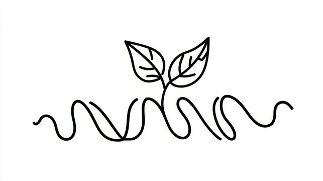Organic product line icon in a continuous one-line style with elegant ribbon curls. Natural flavors and no artificial colors symbol featuring a minimalist single-outline loop design. 