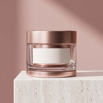 Rose gold cosmetic branding mockup