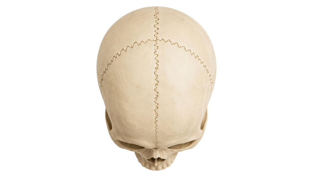 Top Down View Superior Aspect of Human Skull Showing Cranial Sutures