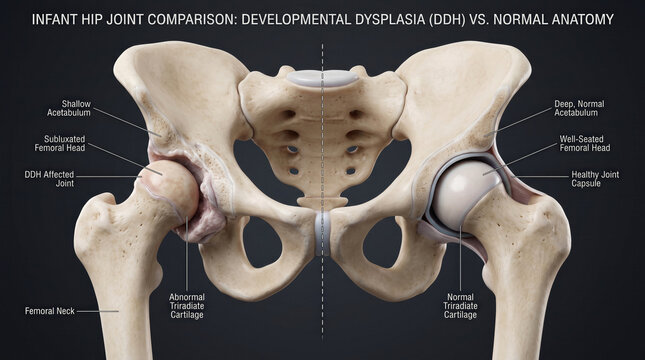 Infant Hip Dysplasia Anatomy Comparison