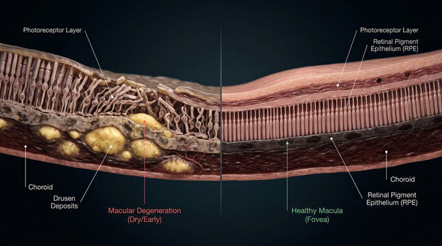 Macula Comparison Healthy vs Degenerate