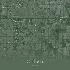 Obraz premium Sage Green Map of Gilbert, United States | Modern Scandinavian Wall Art