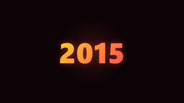 Orange glowing years timeline from 2003 to 2027 on black