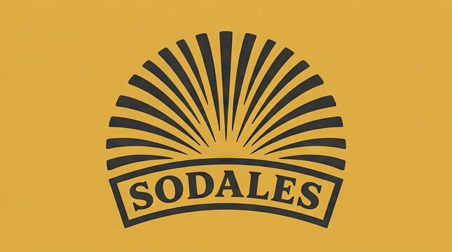 Gold sunburst Sodales logo banner design.