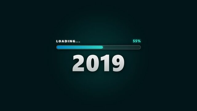 Blue loading progress bar displaying years from 2004 to 2034