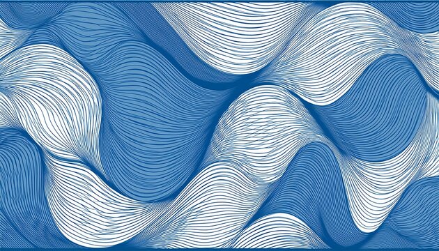 abstract blue and white pattern with wavy lines