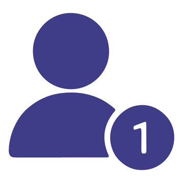 User Notification Icon Vector, Navy Profile with Alert Badge Symbol, Contact Update Sign