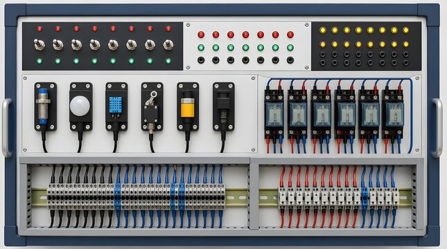 Electrical Digital Input Training Panel with Toggle Switches and Sensors for Practical Automation Education Programs