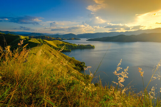 Lake Sentani at sunset, jayapura Regency, Papua, Indonesia