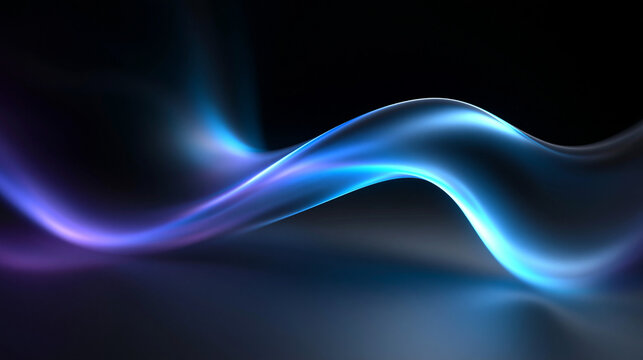 Abstract Glowing Blue Light Wave Background for Technology