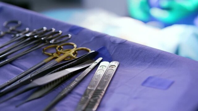 surgical instruments in operating room
