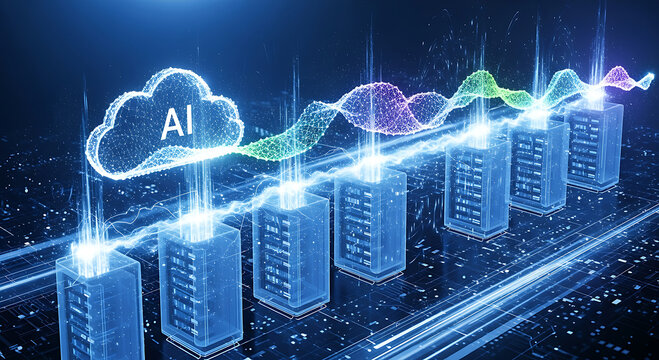 Artificial intelligence neural network data processing visualization.