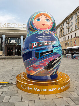 Moscow Metro Celebration: Colorful Matryoshka Installation