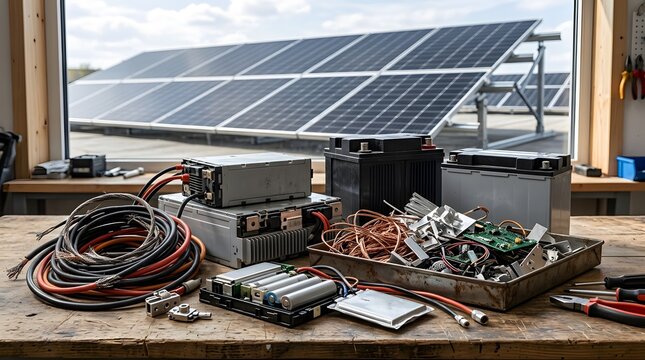 Electronic components and batteries for solar energy systems
