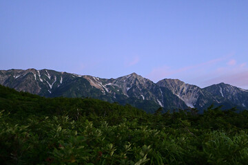 Fototapeta premium Climbing Mt. Karamatsu-dake, Nagano, Japan