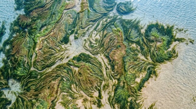 Aquatic plant life pattern underwater