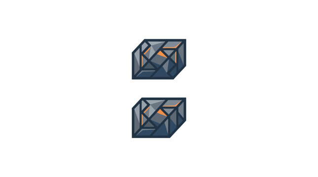Abstract Geometric Stone Mosaic Colon Punctuation Mark Icon