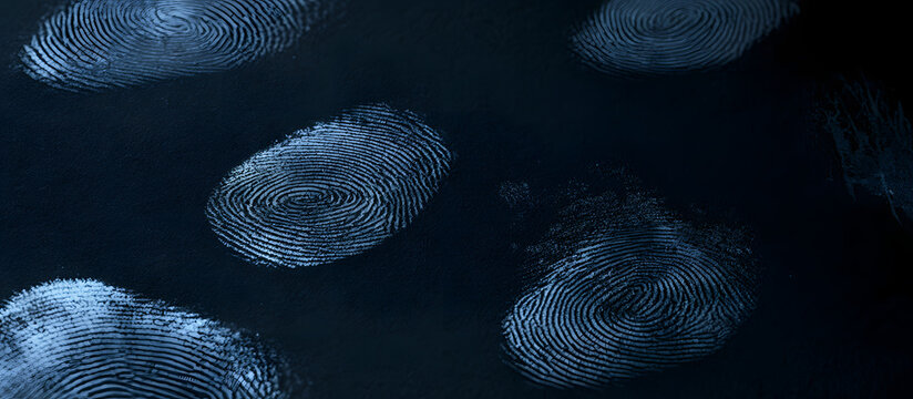 Distinctive prints on a dark background, intended as evidence from a crime scene, with room for personalized text or details