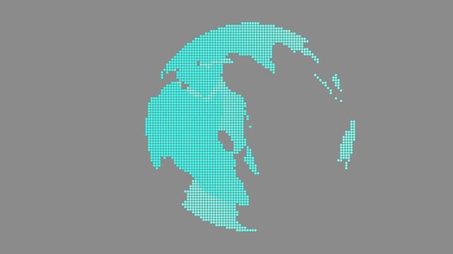 Digital globe made of small dots on white background technology data visualization concept dot pattern.4k video Animation