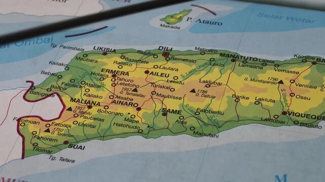 Map of Dili, the capital of Timor-Leste.