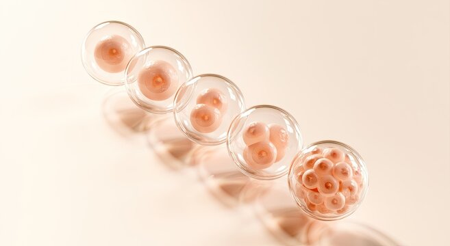 Cellular division progression, from single cell to developing cluster