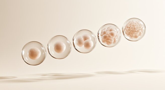 Microscopic progression of single cell to cellular cluster in transparent spheres